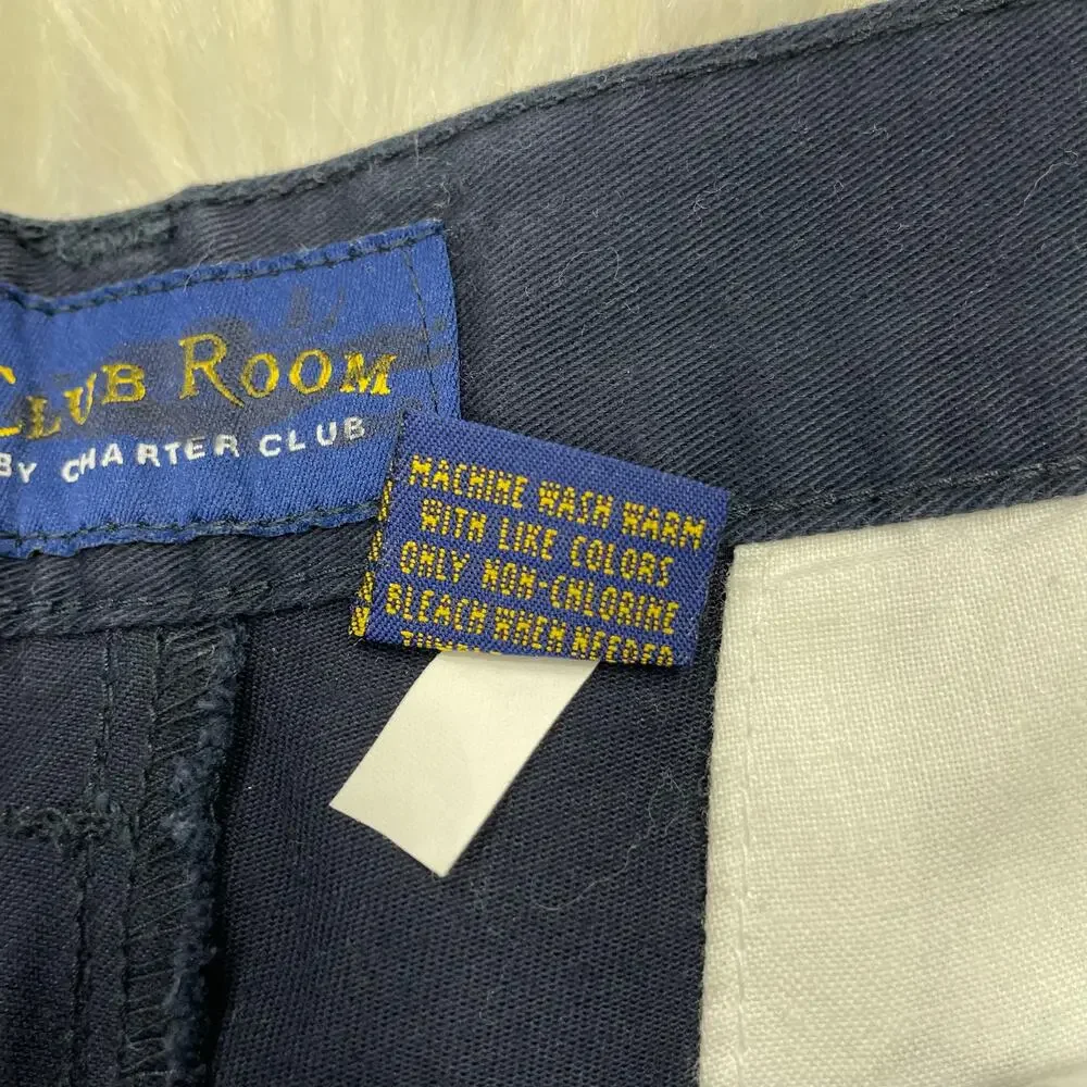 Vintage 90s Club Room Navy Pleated Classic Chino Shorts Preppy Old Money Dad